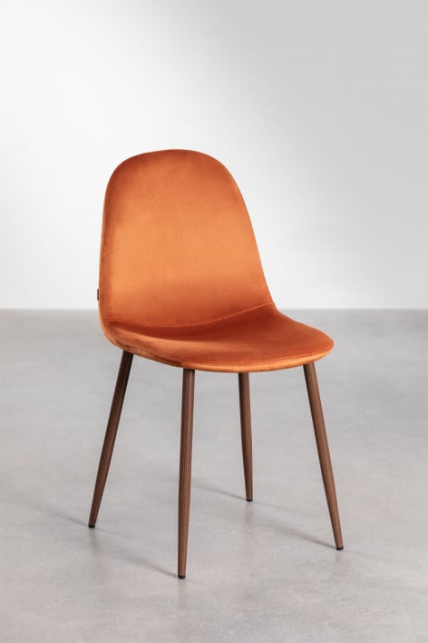 Set van 4 Glamm eetkamerstoelen - Donker hout