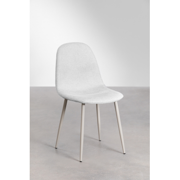 Set Van 2 Glamm Eetkamerstoelen Grijs – Taupe – Koel & Stof Gebroken Wit & Stof - Sklum
