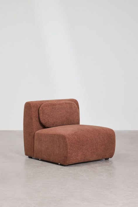 Centrale module voor modulaire bank in chenille Coquette - Roestbruin Chenille