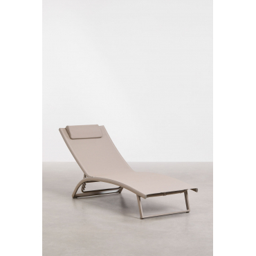 Verstelbare Aluminium Ligstoel Met Kussen Dulem Moka Bruin - Sklum