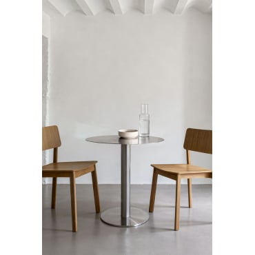 Ronde Eettafel Van Roestvrij Staal Xiren Ø70 Cm - Sklum