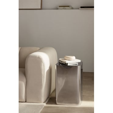 Vierkante Bijzettafel Van Staal Loraq Grijs – Staal & 35 X 35 Cm - Sklum