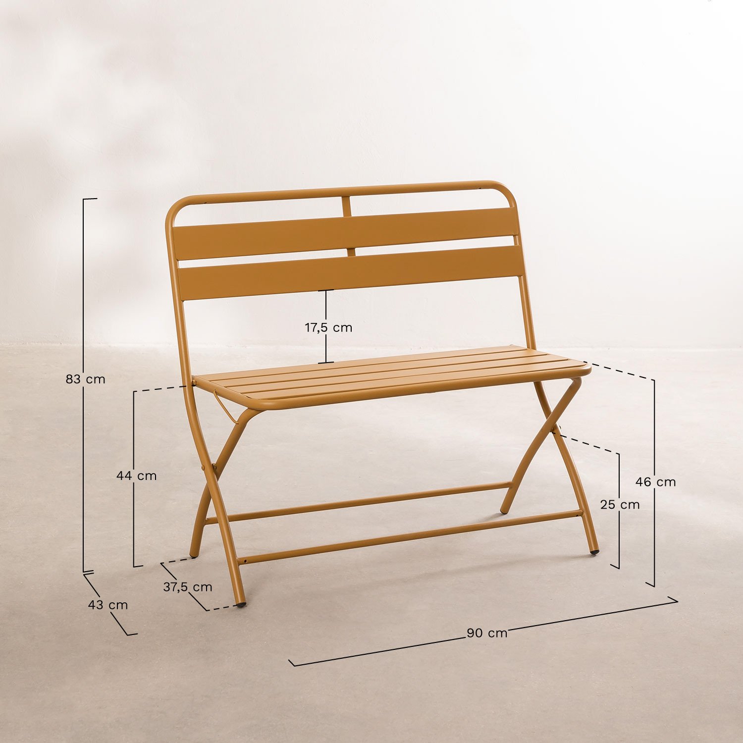 Opvouwbare tuinbank Janti 90 cm, AFMETINGEN