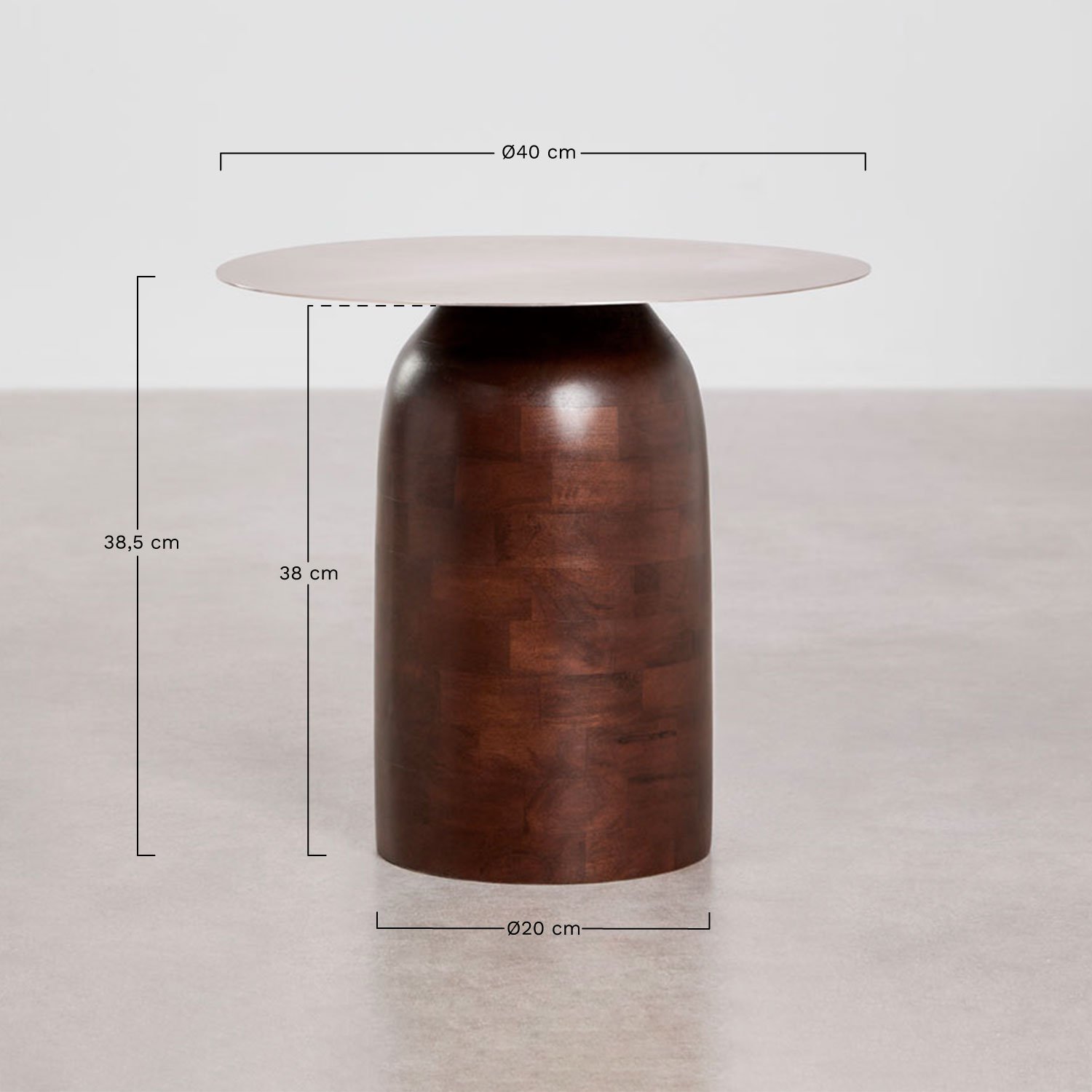 Ronde nachtkast Ø40 cm Alliser, AFMETINGEN