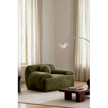 Beklede Fauteuil Shirina Groene Chenille Army - Sklum