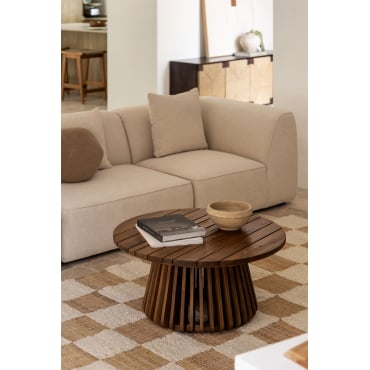 Ronde Salontafel Ø80 Cm Van Acaciahout Mura Acacia Bruin - Sklum