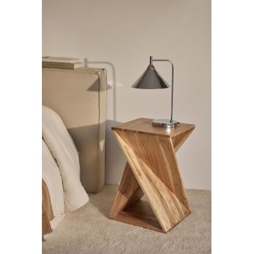 Pack Van 2 Vierkante Nachtkastjes 40x40 Cm Van Acaciahout Gorvea Acacia Bruin - Sklum