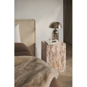 Vierkante Nachtkastje 35x35 Cm Van Natuurlijk Aluret-steen Beige Marmer Panther - Sklum