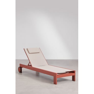 Set Van 2 Verstelbare Aluminium Ligstoelen Met Akelia-kussen Terracota - Sklum