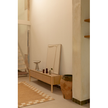 Tv-meubel 185x45 Cm In Mdf Met Munden Eikenfineer Eikenhout - Sklum