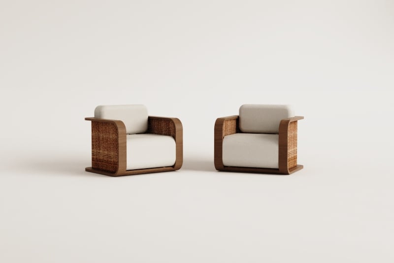 Set van 2 tuinstoelen van Noira acaciahout