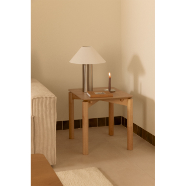 Vierkante Bijzettafel 50x50 Cm In Mdf Met Eikenfineer Munden Eikenhout - Sklum