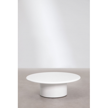 Ronde Betonnen Tuintafel Namara Ø90 Cm & Wit - Sklum