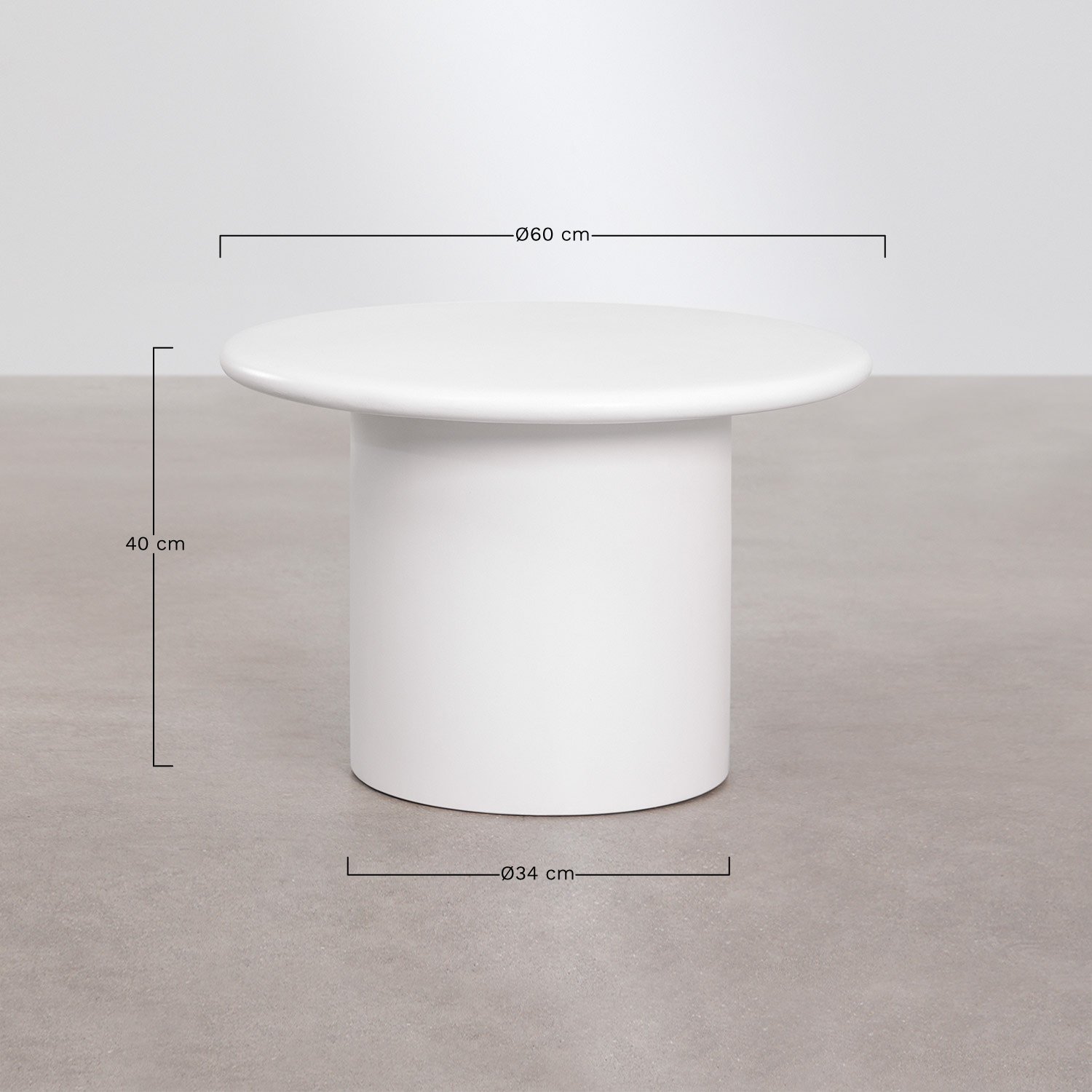 Namara ronde cementen tuin salontafel, AFMETINGEN