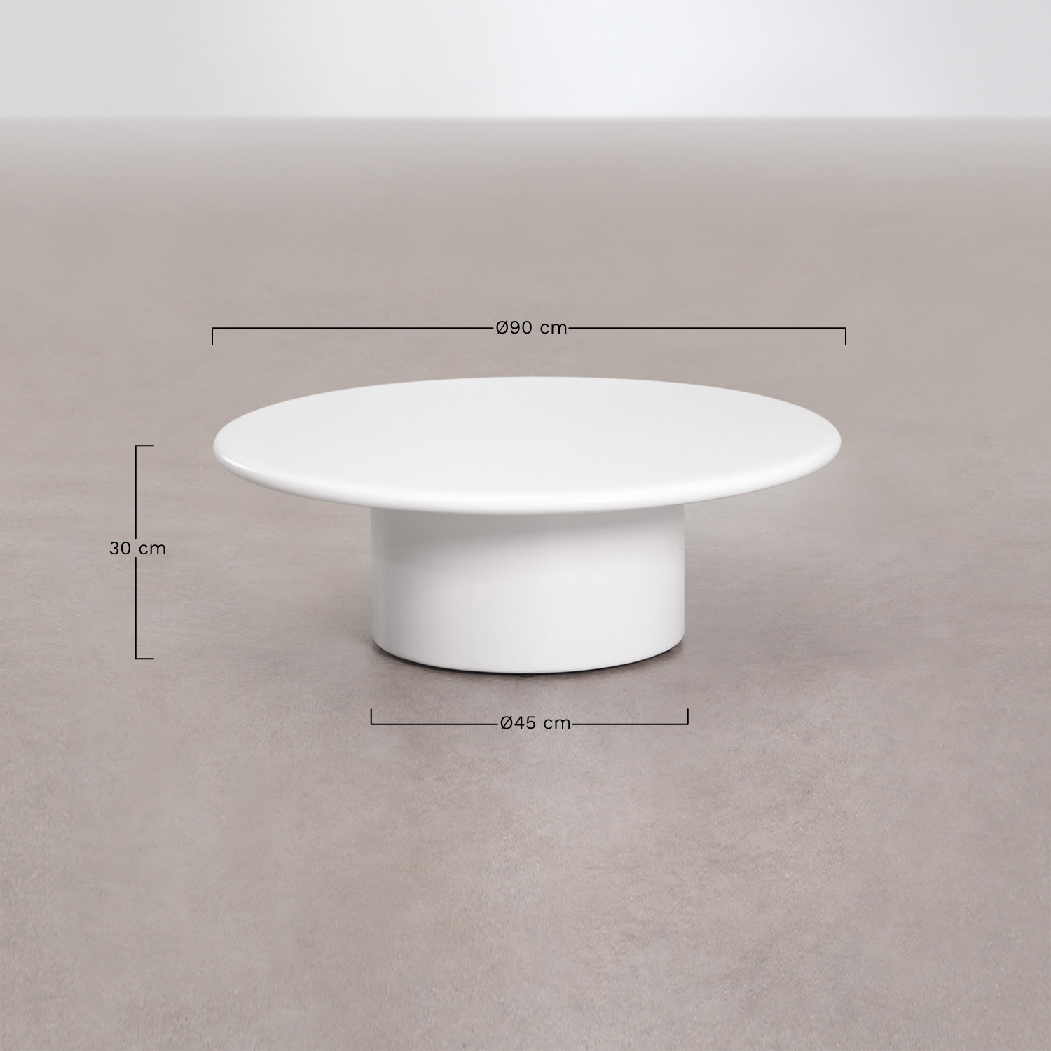 Ronde betonnen tuintafel Namara, AFMETINGEN