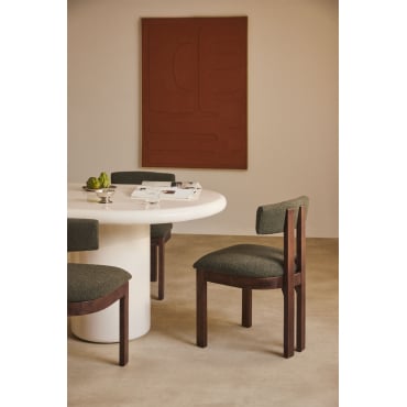 Set Van 2 Eetkamerstoelen In Bouclé Stof Argider Bouclé Leger Groen - Sklum