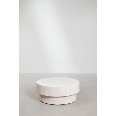 Ronde Betonnen Tuintafel Selara Ø90 Cm & Wit - Sklum