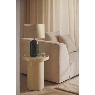 Yalvira Tafellamp Van Natuursteen Groen Marmer Udaipur & Wit Ø30 Cm - ↑20 Cm Glendas - Sklum