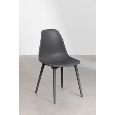Set Van 2 Tuinstoelen Van Polypropyleen Scand Grijs – Grafiet - Sklum