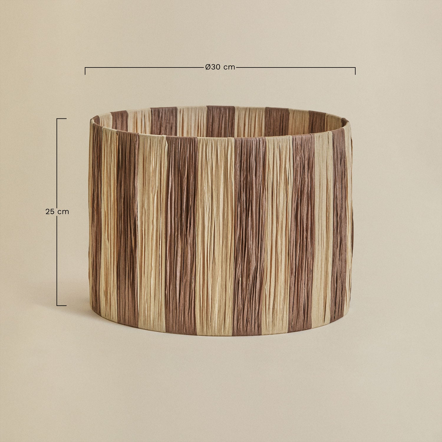 Lampenkap Ø30 cm in gevlochten Marsali-papier, AFMETINGEN