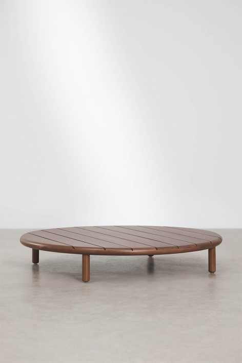 Ronde salontafel voor de tuin van acaciahout Olivia - Donker Acaciabruin