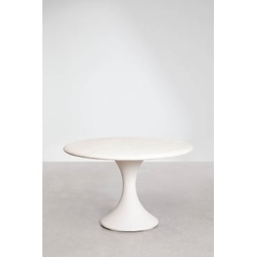 Ronde Tuintafel Ø120 Cm In Cement Eloria Wit - Sklum
