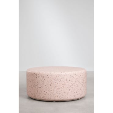 Ronde Tuintafel Ø90 Cm Van Cement Elyndra Lichtroze Terrazzo - Sklum