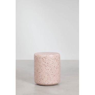 Ronde Nachtkast Ø35 Cm In Cement Elyndra Lichtroze Terrazzo - Sklum