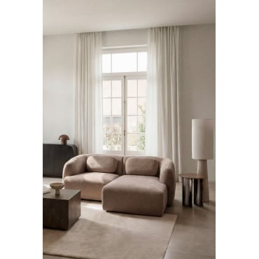 Rechte Modulaire Chaise Longue Bank Van 2 Delen In Chenille Coquette Chenille Bruin Wheat - Sklum