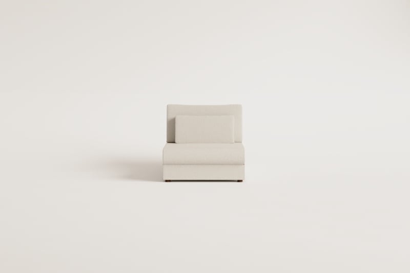 Centraal module voor modulaire bank met verstelbare hoofdsteun in chenille Cataline