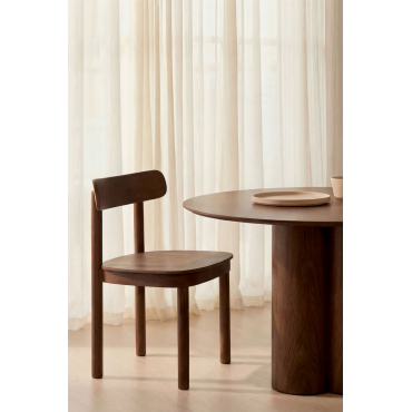 Set Van 2 Eettafelstoelen Van Hout Taleri Marrón Nogal Oscuro - Sklum