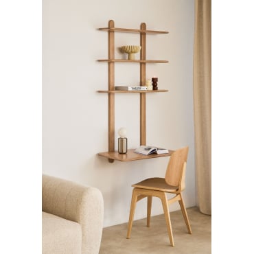 Bureau Met Houten Boekenplank Veleta Mangohout & ↔︎ 80 Cm - Sklum