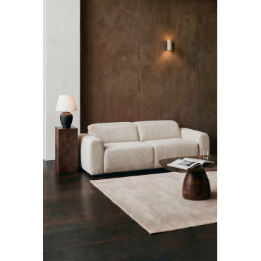 Elektrische En Verstelbare 2-zitsbank In Chenille Sirex Stof Chenille Beige – Crème - Sklum