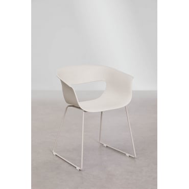 Alanys Eetkamerstoel Van Polypropyleen En Staal Steen Wit - Sklum