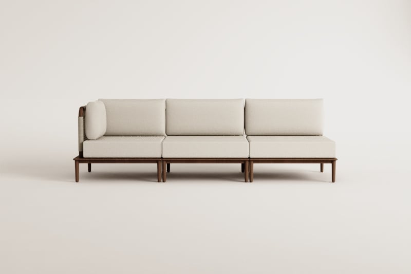 3-delige modulaire hoekbank in acacia Giulia