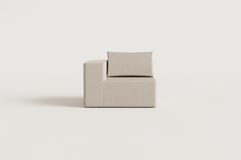 Hoekmodule voor modulaire bank in vacuüm verpakte chenille Norridge