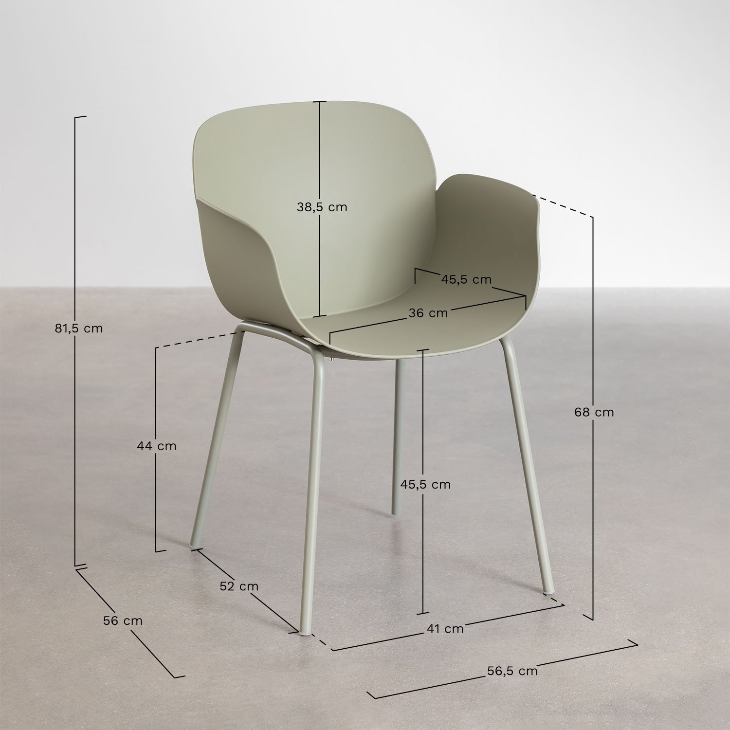 Aluminium ronde tafelset (Ø125 cm) Valerie en 6 Lynette tuinstoelen , AFMETINGEN