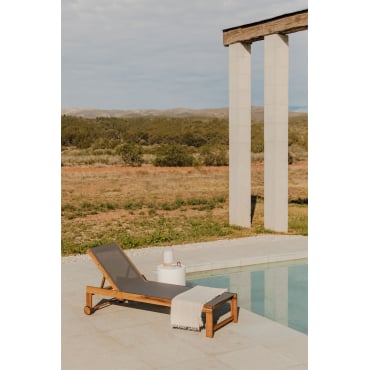 Verstelbare Ligstoel Van Hout Valerys Grijs – Grafiet - Sklum