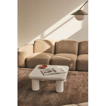 Vierkante Bijzettafel 80x80 Cm In Mdf Riverton Gardenia Wit - Sklum