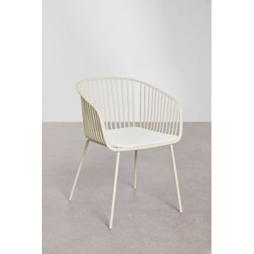 Set Van 2 Tuinstoelen Met Armleuningen Van Staal En Polypropyleen Aradina Beige – Linnen - Sklum