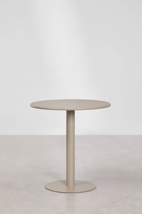 Ronde keuken tafel Ø70 cm in ijzer Mizzi - Moka Bruin