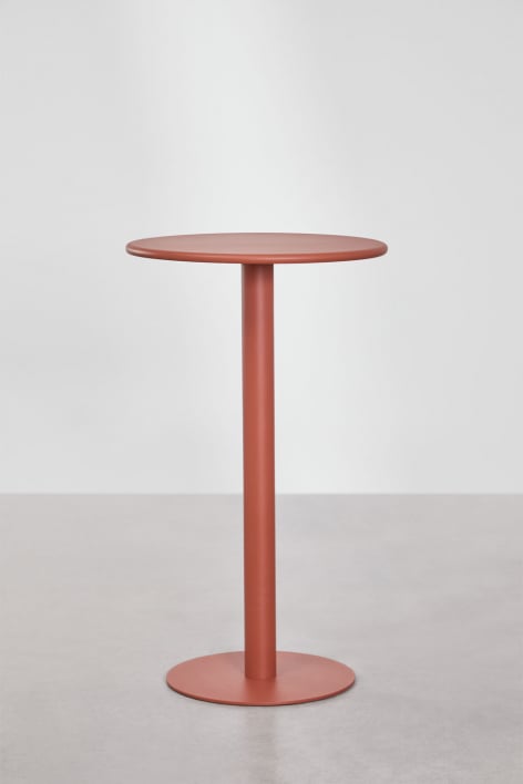Ronde hoge tuintafel Ø60 cm van ijzer Mizzi - Terracota