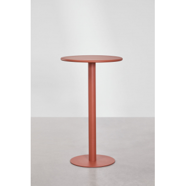 Ronde Hoge Tafel Ø60 Cm In Ijzer Mizzi Terracota - Sklum