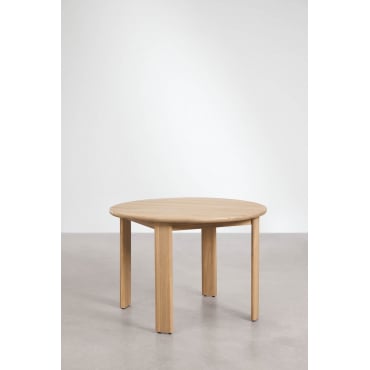 Ronde Eettafel Ø110 Cm Van Acaciahout Uleno Lichte Acaciekleur - Sklum