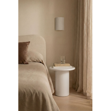 Pack Van 2 Ronde Nachtkastjes Ø45 Cm In Cement Namara Wit - Sklum