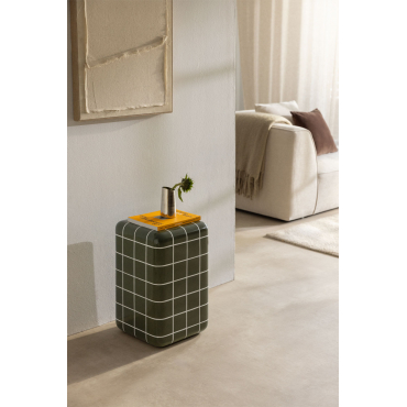 Vierkante Bijzettafel 30x30 Cm In Cementtegel-look Eleonor Ether Groen - Sklum