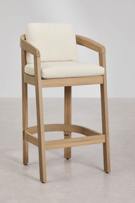 Hoge kruk in Uleno acaciahout - Lichte acaciekleur