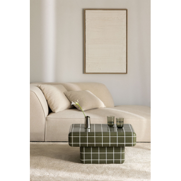 Rechthoekige Salontafel Van Cement En Glasvezel Eleonor 70 X 50 Cm & Ether Groen - Sklum