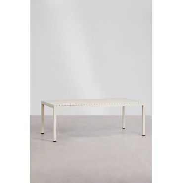 Rectangular Eettafel 210x100 Cm In Aluminium Marti Tapioca Beige - Sklum