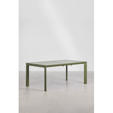 Rechthoekige Uitschuifbare Aluminium Tuintafel Starmi 180-240x100 Cm Groen – Intens Olijf - Sklum